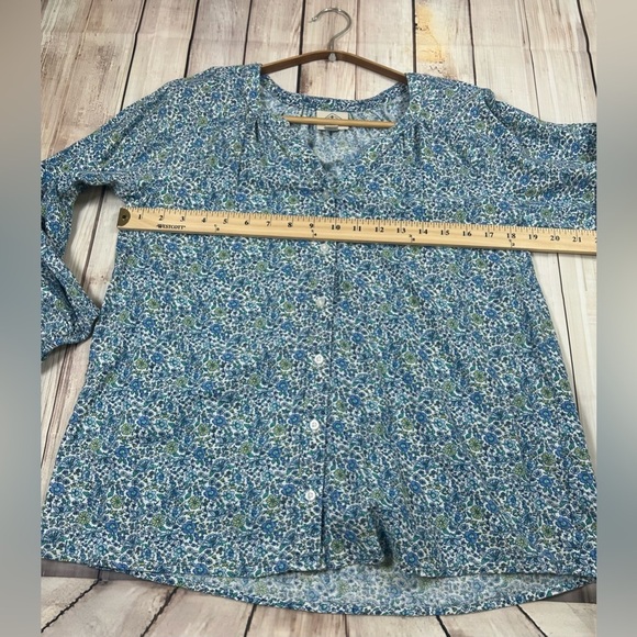 St. John's Bay Blue and Green Floral Relaxed Tunic. Size Small. Romantic. - Picture 5 of 7